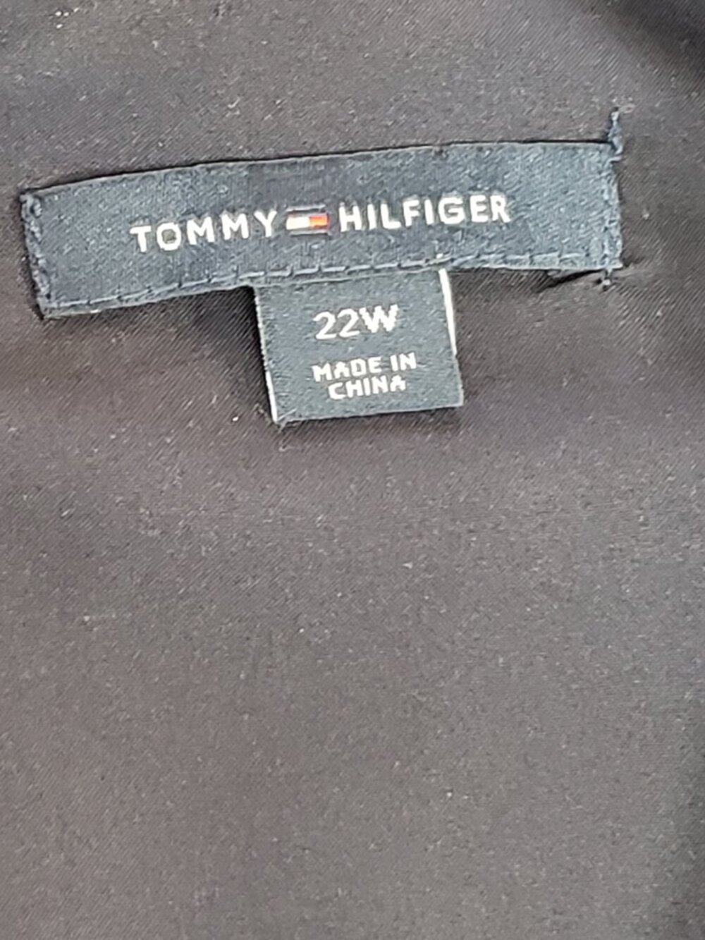 Tommy Hilfiger Navy Blue 22W Shift Dress Black Lace Hem Tie Waist - Picture 5 of 9